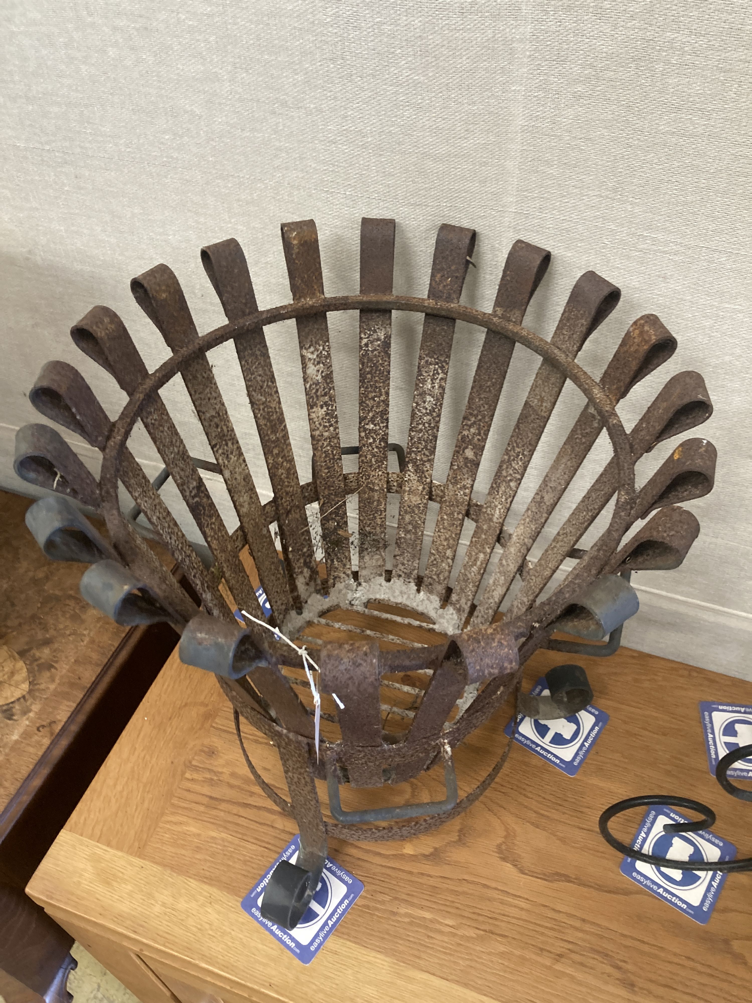 A wrought iron brazier, 49cm diameter, height 53cm